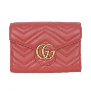 ♥️Gucci GG Marmont Mini Red Leather Flap Handbag♥️